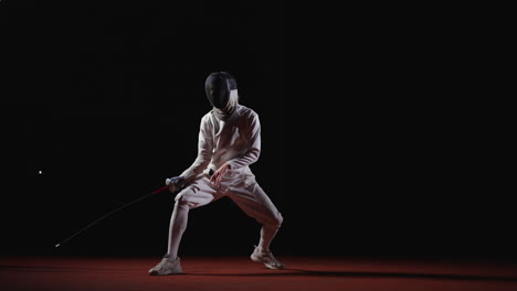 a fencer in action