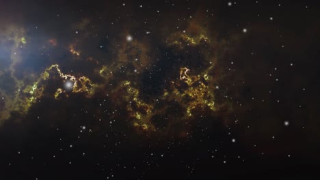 nebula clouds move in the star-studded universe