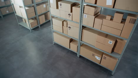 warehouse storage with cardboard boxes