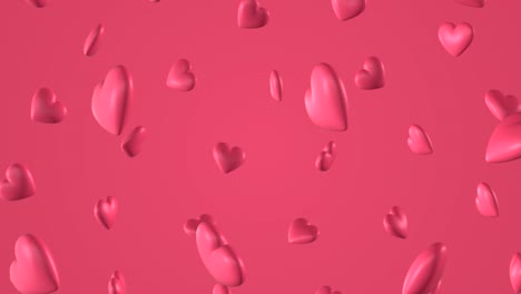 romantic pattern with doodle pink hearts. for st. valentines day. wedding invitation e-card. 3d rendering loopable animation 4k