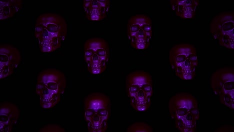 halloween skulls form a wallpaper like animated background that loops seamlessly