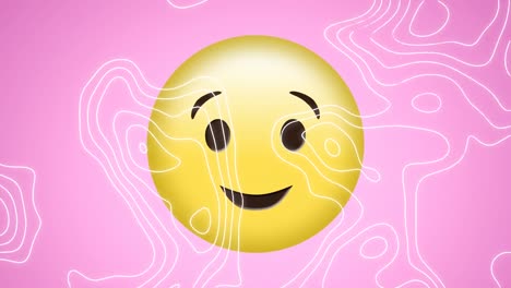 Animation-Eines-Lächelnden-Emoji-Symbols-Auf-Rosa-Hintergrund