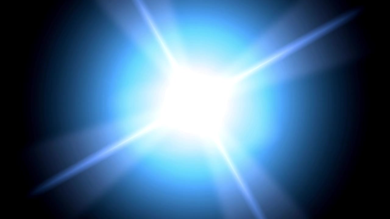 Bagliore di luce astratto che si espande e svanisce su sfondo nero
