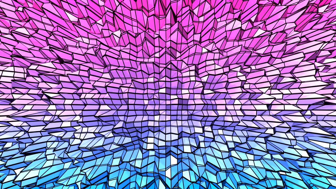 4k limpo baixo poli fundo animado em loop. animação 3d sem costura em estilo geométrico moderno com cores de gradiente moderno. fundo simples criativo. cores de gradientes vermelho-azul 12