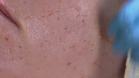facial treatment with scrub