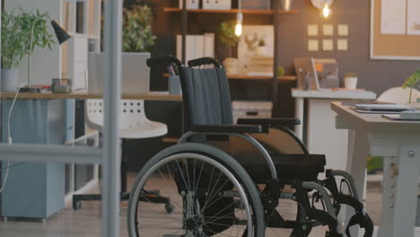 wheelchair in a modern office