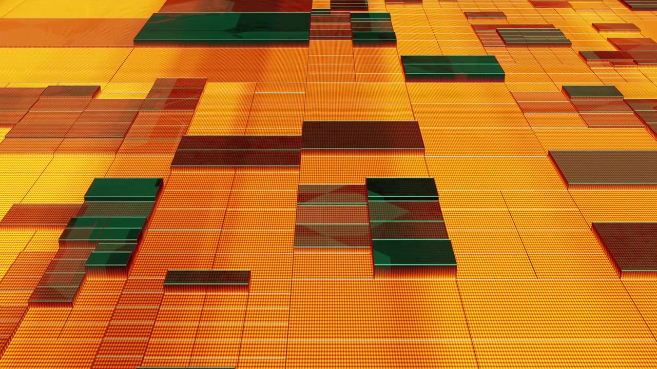 Abstrakt futuristisk digital gitterbaggrund med glødende orange blokke