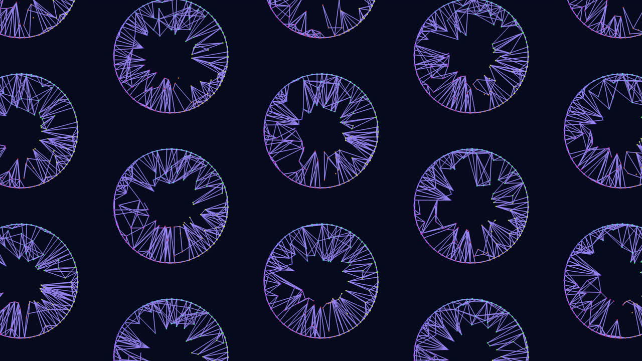 Abstract circles blue and purple lines on black background