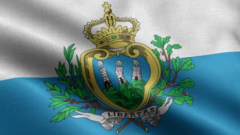 Closeup-waving-loop-4k-National-Flag-of-San-Marino