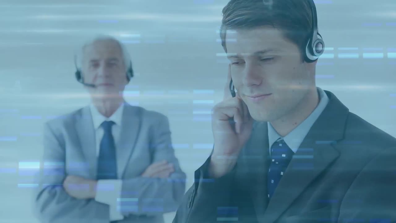 사무실에 있는 백인 사업가들에 대한 조명 스 ⁇ 의 애니메이션