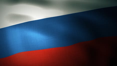 russian flag waving in wind in slow motion. close up of russian flag