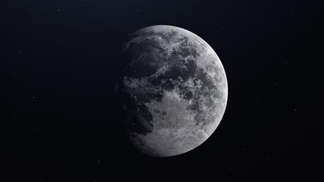 luna llena realista girando desde el espacio. animación 3d. 4k
