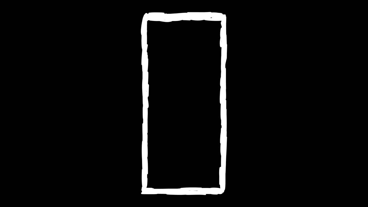 Abstract Black Rectangle with White Outline