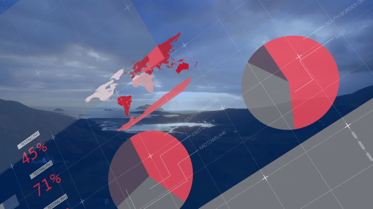 풍경에 대한 데이터 처리의 애니메이션