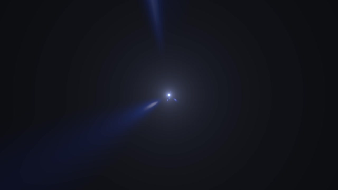 Blue Lens Flare in Dark Background