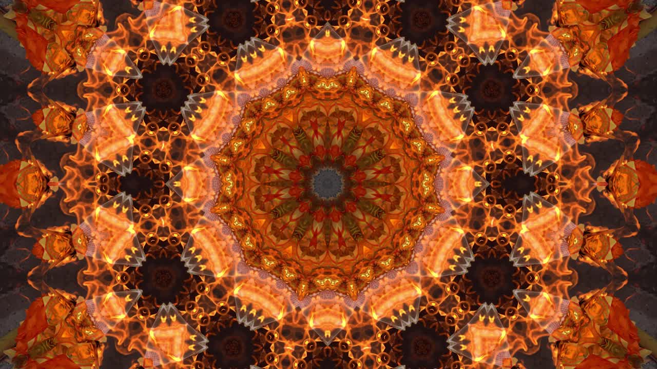 animación de fuego de mandala abstracta