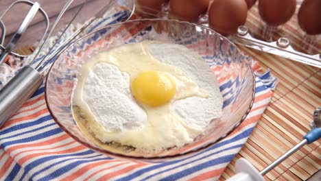 mixing ingredients for baking