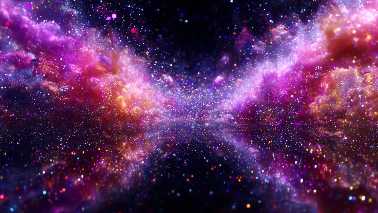 A Stunning Cosmic Scene of Vibrant Nebulae and Shimmering Stars Reflecting on a Surreal Space Surface, Creating a Visual Symphony of Colors in the Universe