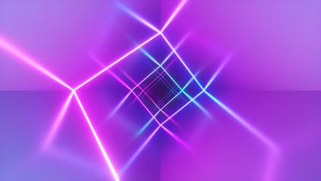 endless flight in the corridor with a laser neon curve. modern ultraviolet lighting. blue purple light spectrum. seamless loop 3d render
