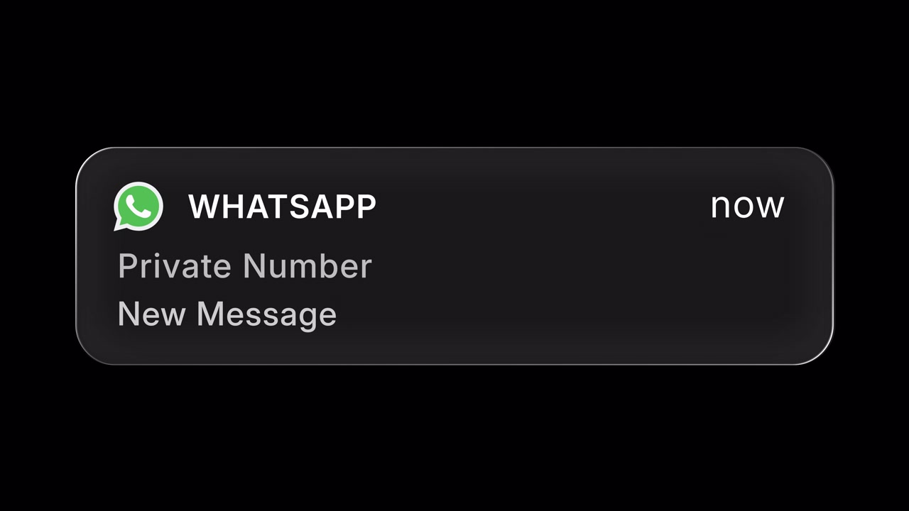 Flydende Glas WhatsApp Besked Pop-up UI