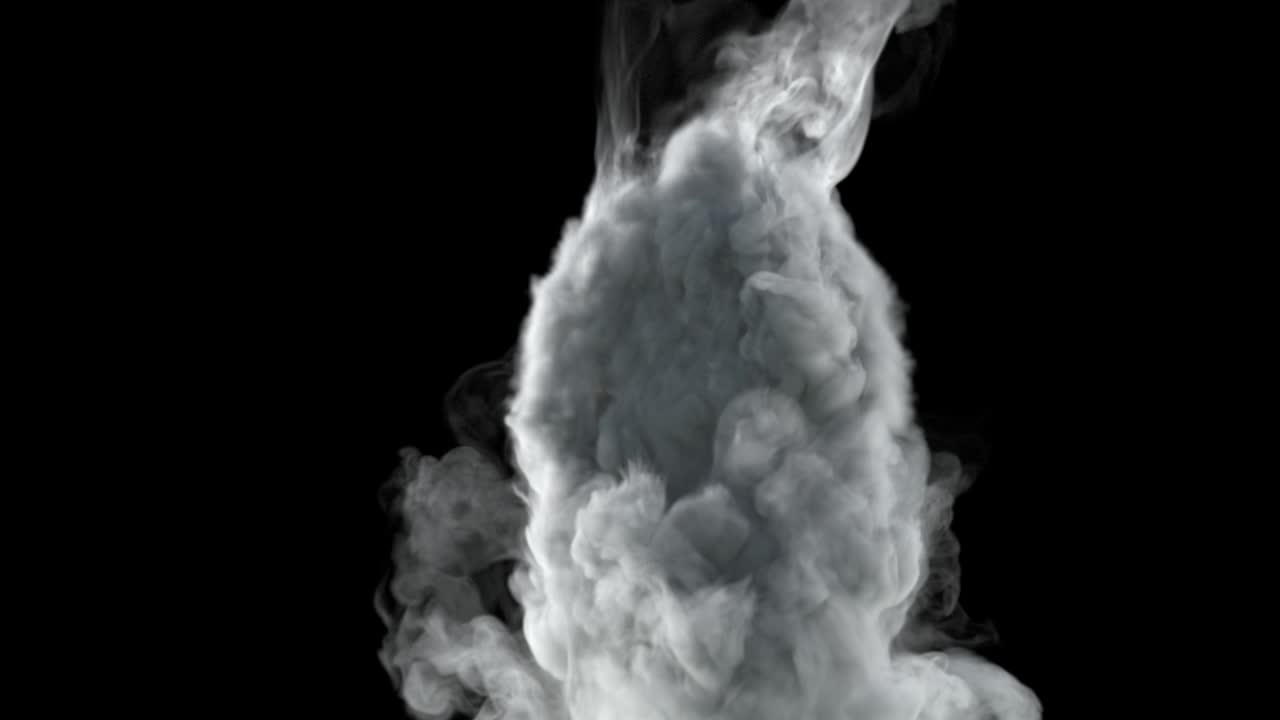 el efecto del humo pesado, que fluye hacia abajo con turbulencia.