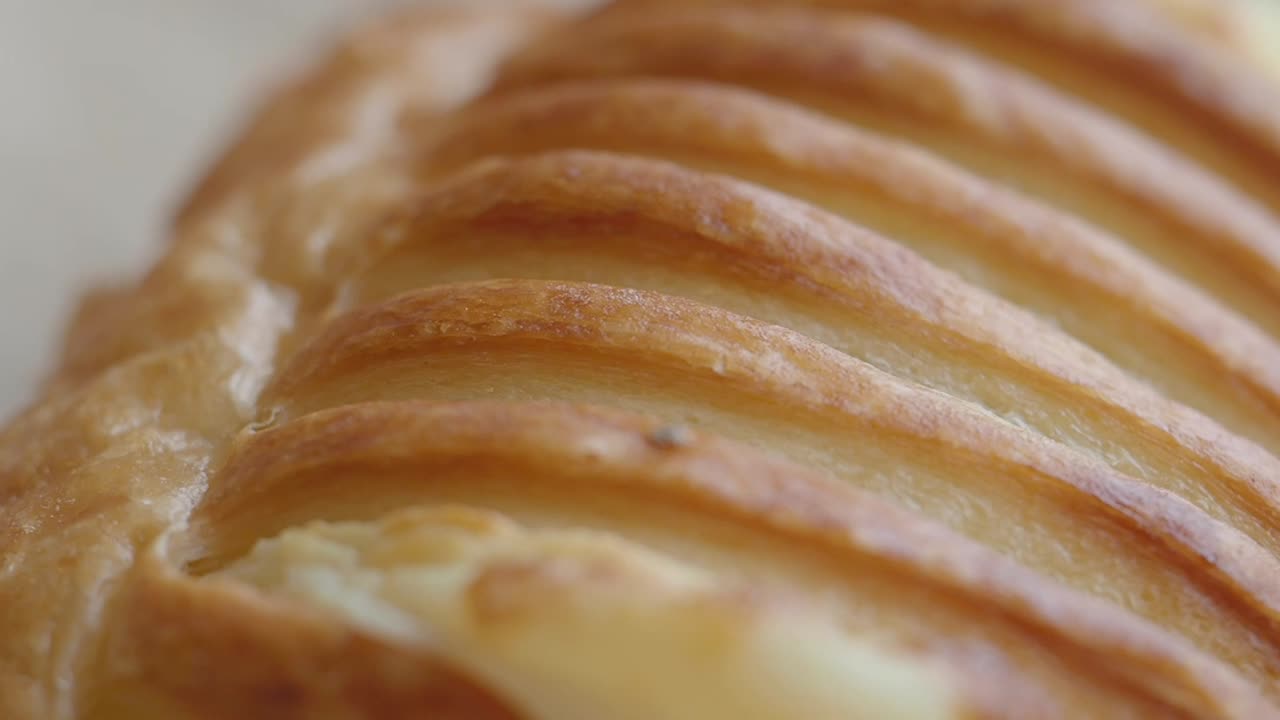 Closeup of a flaky pastry