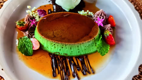 vibrant, decorated cake dessert beautifully presented in a kuta selatan bali eatery