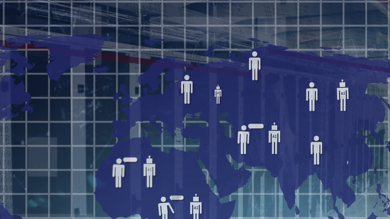 テキストとデータ処理をコンピュータサーバーでアニメーション化する