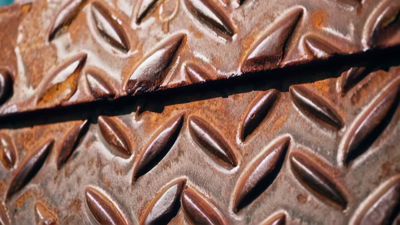 Close-up of Rusty Diamond Plate