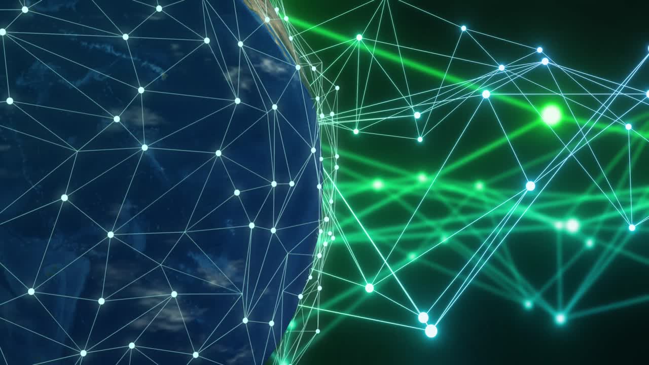 animación del globo con una red de conexiones