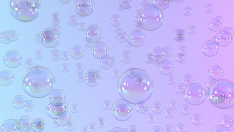 soap bubbles move slowly on a two-tone background in an endless loop