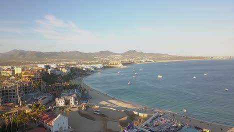 panoramic view of beach playa el medano on a sunny day, cabo san lucas, mexico