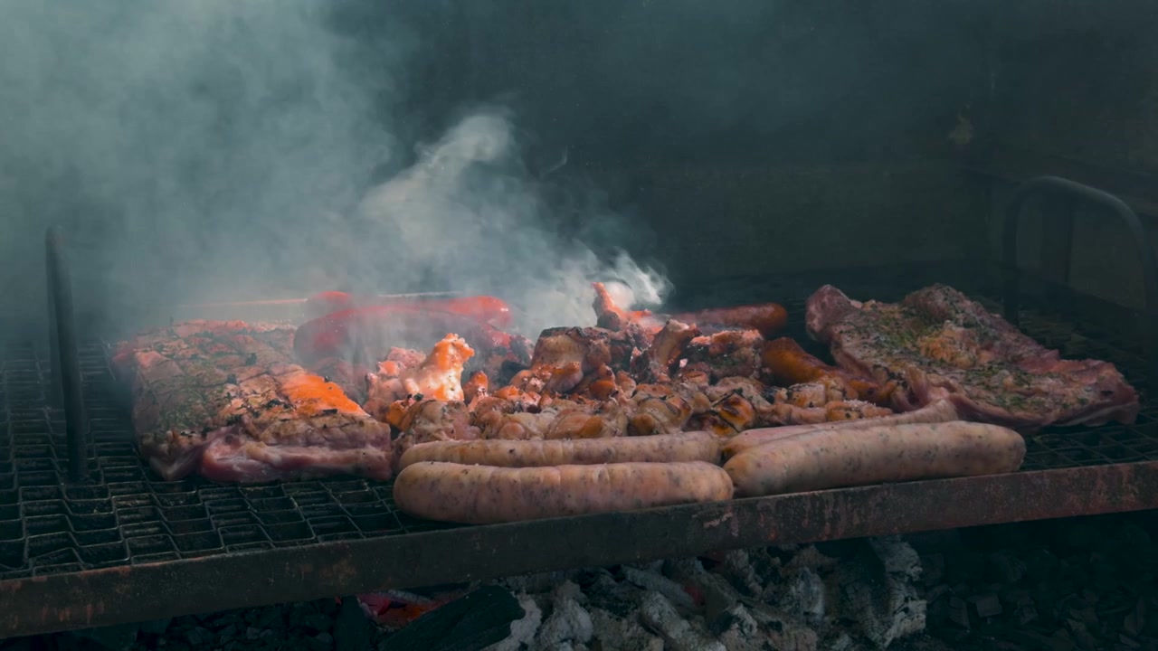 Asado Chili, Panggang, Barbekyu, Daging, Api Arang, Memasak di Luar Ruangan, Kumpul Keluarga, Masakan Tradisional