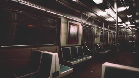 empty metal subway train in urban chicago