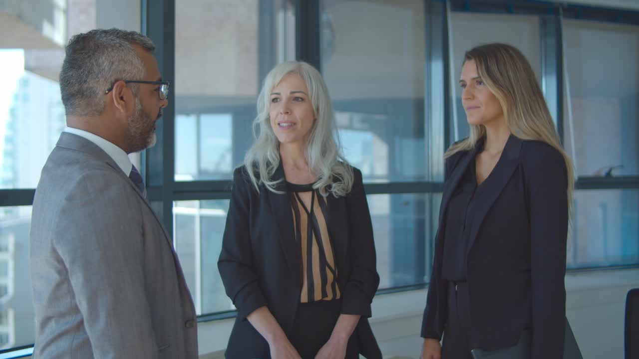 socios comerciales discutiendo el proyecto