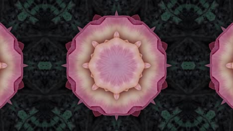 patrón de flor fractal abstracto, fondo de caleidoscopio, video de bucle de flores con adorno de mandala.