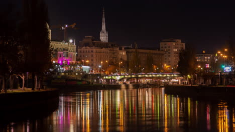 vienna night river promenade scene