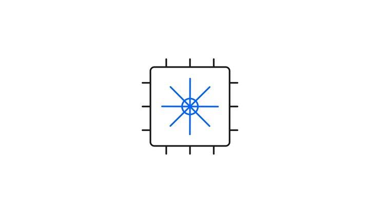 Animeret digital mikrochip der behandler data