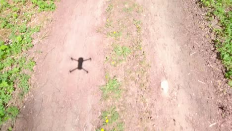 shadow of a low flying drone