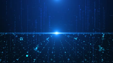 abstract digital cyber space particles perspective grid floor ground animation flare matrix