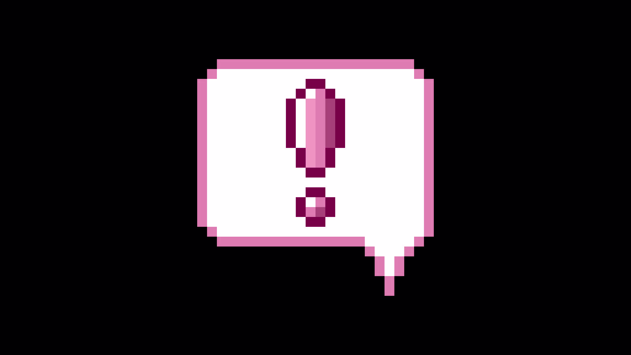 Pixel art animation icon speech bubble exclamation mark (1)