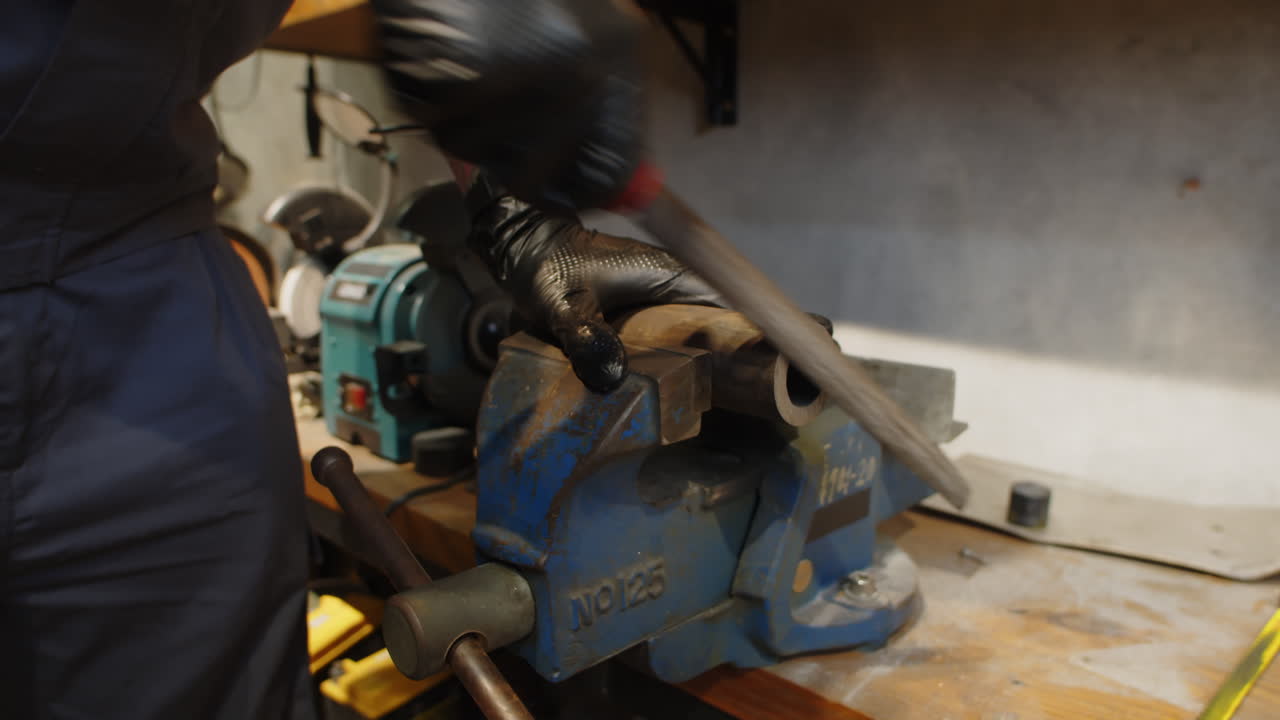 Unrecognizable Specialist Sharpening Tool