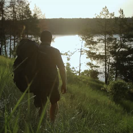 traveler man with backpack