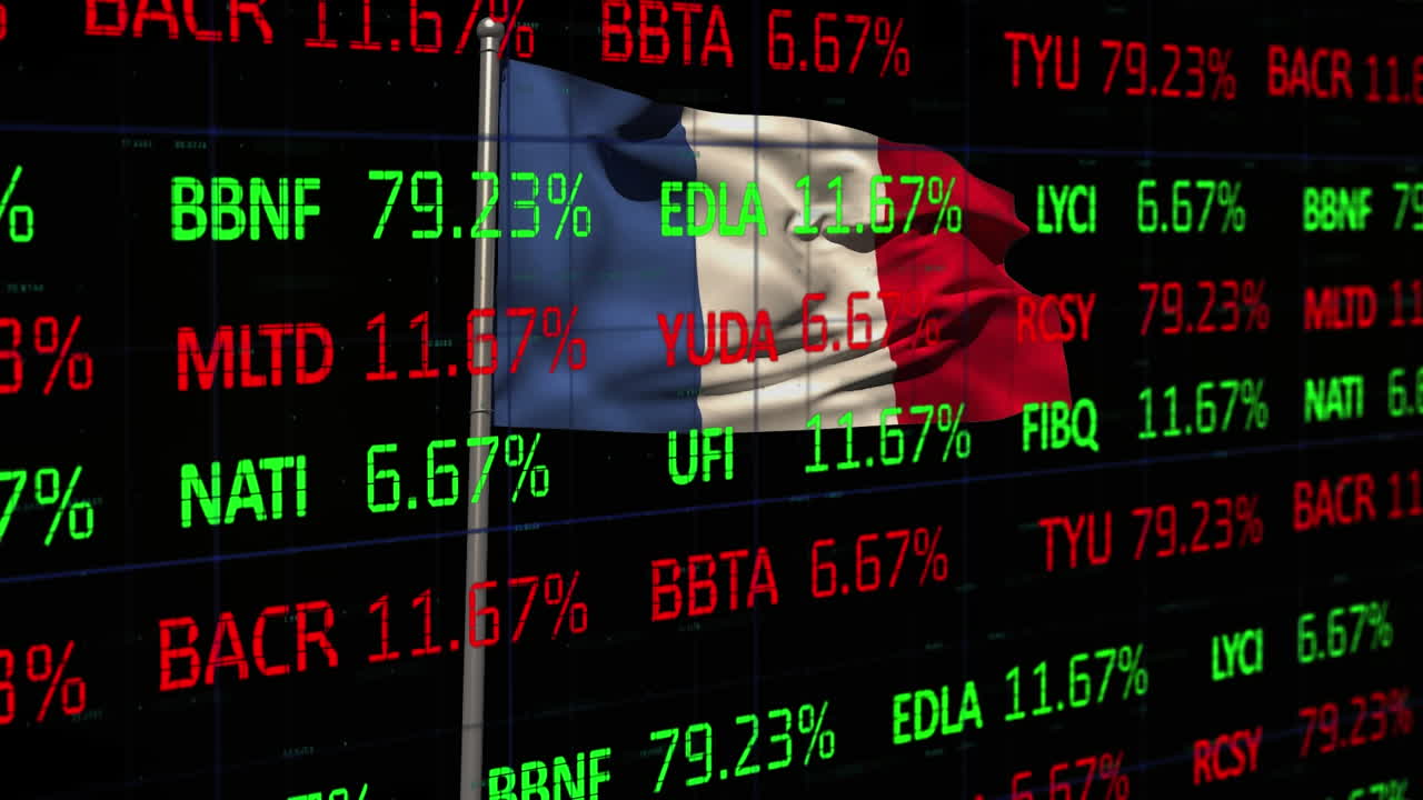 프랑스의  ⁇ 발 위에서 데이터 처리의 애니메이션