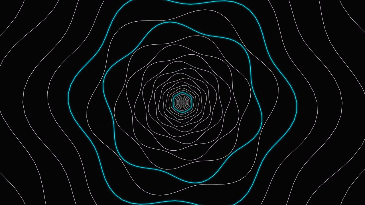 Abstract Animation of Pulsing Concentric Hexagonal Lines