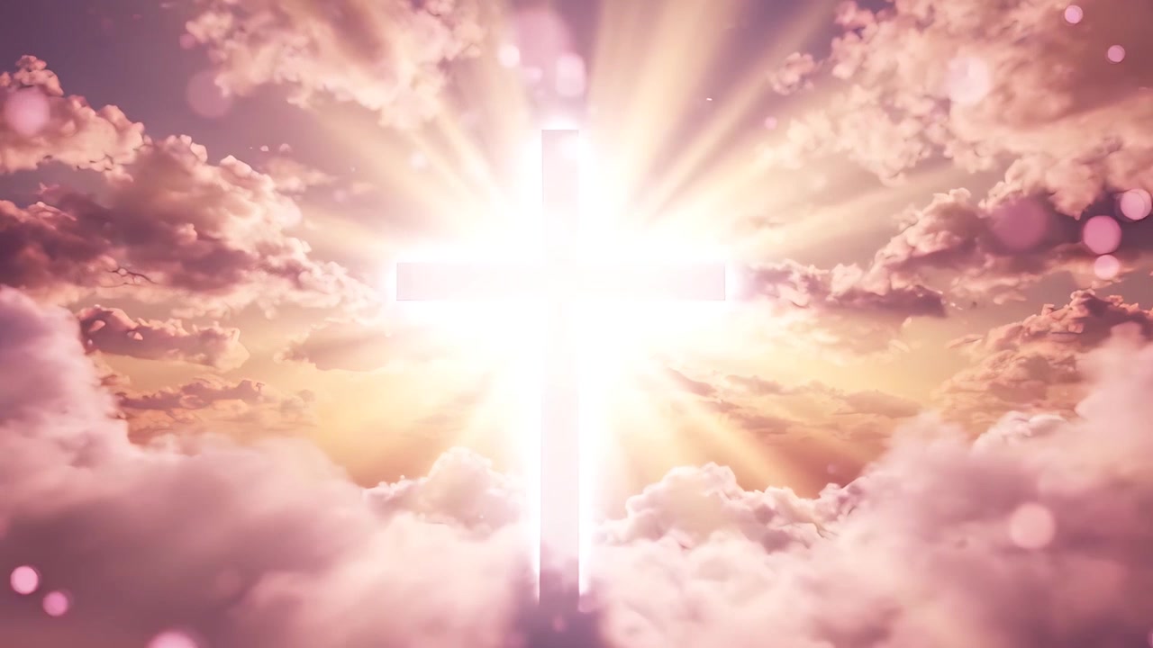 Sfondo per Adorazione 4K: Croce Cristiana e Luce Celeste