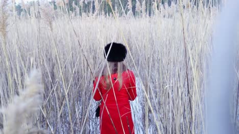 russian attire lady lost in reeds at riga latvia europe