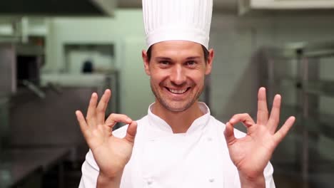 happy chef making ok sign to camera