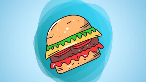 animation of hamburger icon moving on blue background