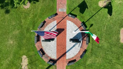 american usa and italian flag of italy